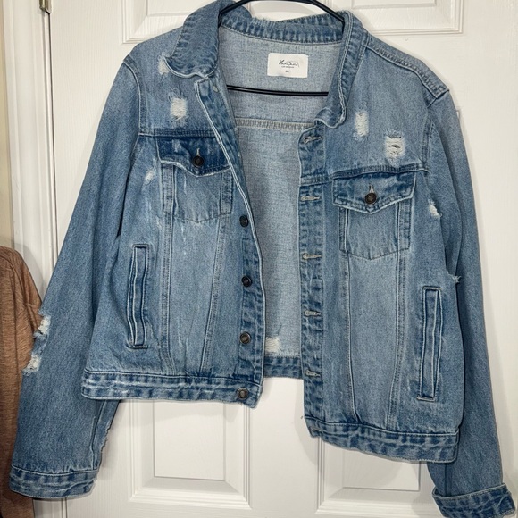 KanCan Light Blue Denim Cropped Jacket - Picture 2 of 6